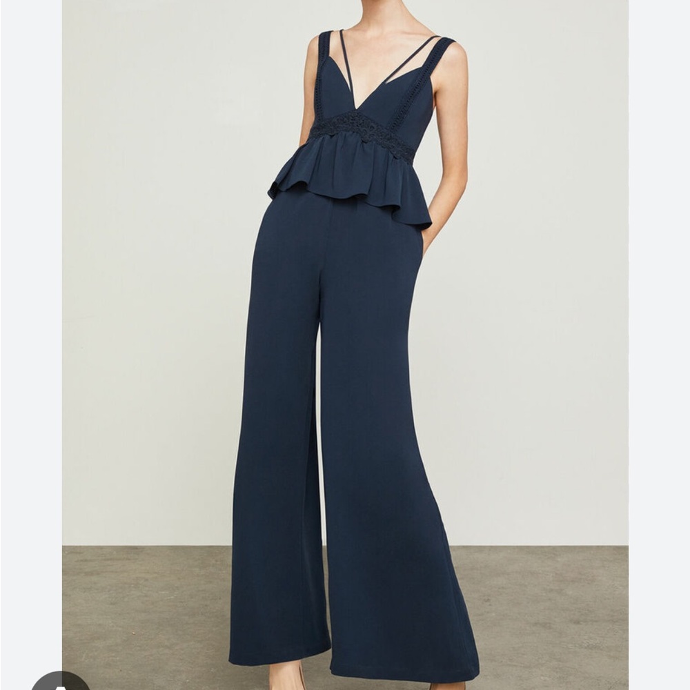 BCBG Navy Peplum Jumpsuit